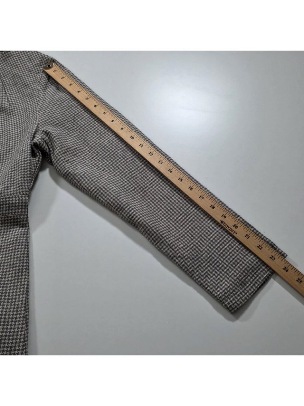 Johnnie-O Mulberry Silk Dress XXL Gray Houndstooth LS Pintuck Shift Retro Career - Picture 7 of 16